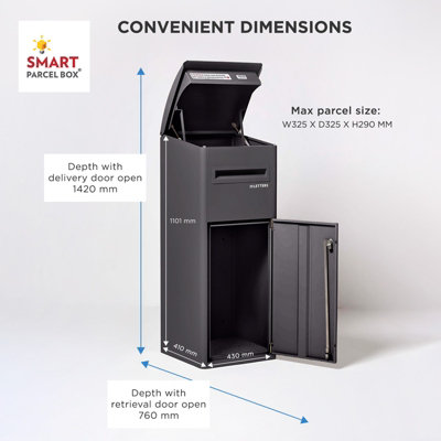 Smart Parcel Box Extra Large Slanted Top Secure Outdoor Delivery