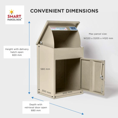 Smart Parcel Box Medium Secure Outdoor Delivery Box Galvanised Steel ...