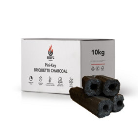 Smart Pini-Kay 100% Organic Chemical-Free Grill BBQ Fuel Log Carbonised Charcoal Briquettes 10kg