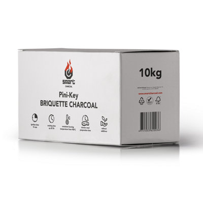 Smart Pini-Kay 100% Organic Chemical-Free Grill BBQ Fuel Log Carbonised Charcoal Briquettes 10kg - 3