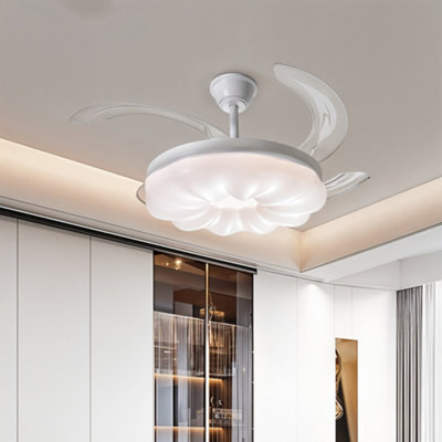 Bella Depot 36 In. Indoor Brushed Nickel Retractable Ceiling Fan With LED Light And Remote, 6-Speed Reversible Ceiling Fans Bd3604
