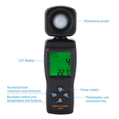 SMART SENSOR AS803 Mini LCD Display Digital Luxmeter Light Meter