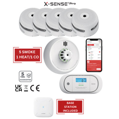 Smart Smoke Detectors, Carbon Monoxide & Heat Alarms with Base Station: 5 Smoke / 1 Heat / 1 CO Price Comparisons | Compare The Build