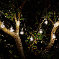 Smart Solar LED 2m Filament Effect EUREKA Retro Light Bulb String Light (Set of 10 Lights) Warm White