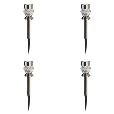 Smart Solar LED Crystal Effect Stake Light (4 Pack) Colour Changing and ...