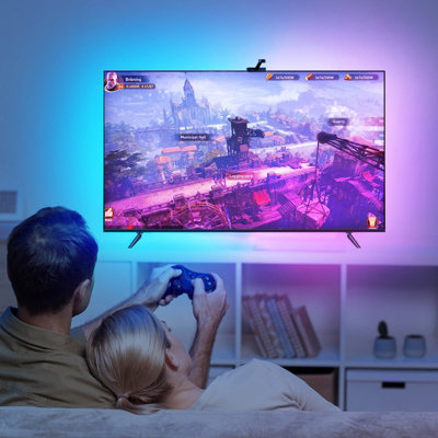 Smart Wi Fi LED TV Backlights with Camera 3.8M DreamView RGBIC Strip Light APP & Voice Control