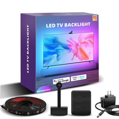 Smart Wi Fi LED TV Backlights with Camera 3.8M DreamView RGBIC Strip Light APP & Voice Control