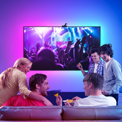 Smart Wi Fi LED TV Backlights with Camera 3.8M DreamView RGBIC Strip Light APP & Voice Control
