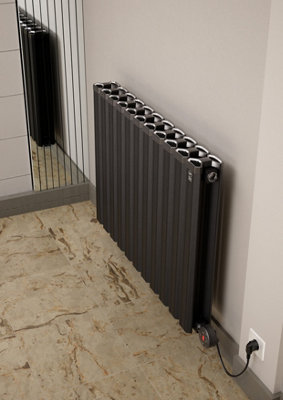 Smart WiFi Aluminium Electric Radiator. Low Energy consumption, High performance. 1000Watt. Black