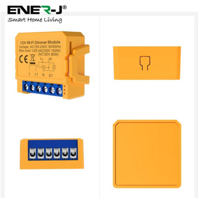 Smart WiFi+BLE 1CH Light Switch Module (Max 1 x 150W). Dimmable