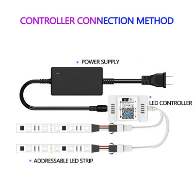 Smart WiFi SPI Controller for RGBIC WS2811 WS2812B LED Strip Lights ...