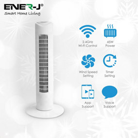 Smart WiFi Tower Fan with Oscillation, APP & Voice Control with Alexa and Google Home