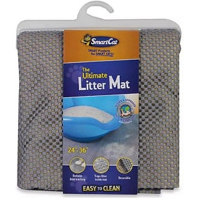 SmartCat Cat Litter Mat Large Reversible Beige Litter Catcher Easy Clean 36x24"