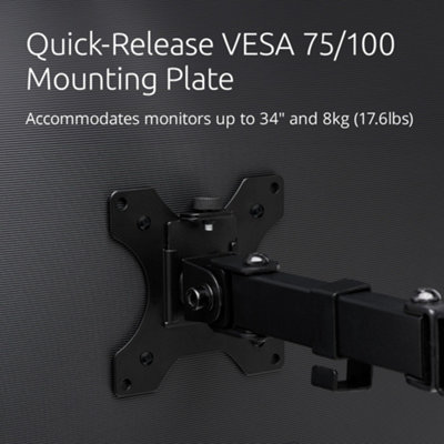 SmartFit Ergo Black Dual Extended Monitor Arm