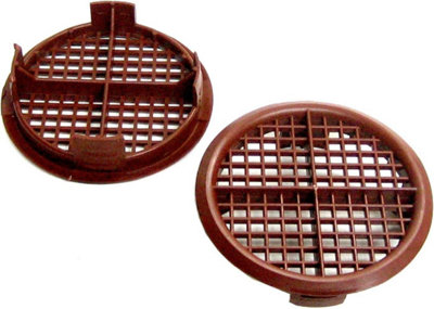 SmartHome 2 x Brown Vivarium/Reptile / 70mm Fine Insect Air Vents