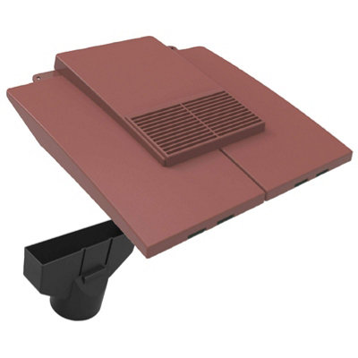 SmartHome Antique Red Plain Inline Roof Tile Vent Pipe & Adapter for Concrete and Clay Tile
