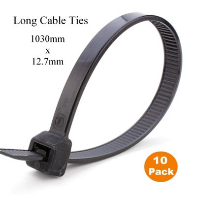 SmartHome Heavy Duty Extra Long Cable Ties 1030mm X 12.7mm Black
