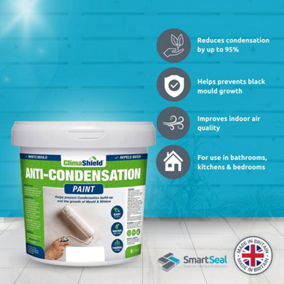 SmartSeal Anti-Condensation Paint, Pale Slate (5L) Bathroom, Kitchen ...