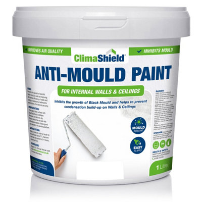 SmartSeal - Anti Mould Paint - Brilliant White (1L) For Bathroom, Kitchen and Bedroom Walls and Ceilings - Mould Protection