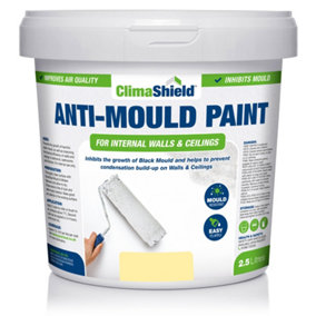 SmartSeal - Anti Mould Paint - Magnolia (2.5L) For Bathroom, Kitchen and Bedroom Walls & Ceilings -Protection Against Mould