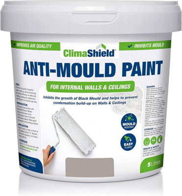 SmartSeal - Anti Mould Paint - Mountain Stone (2.5L) For Bathroom, Kitchen and Bedroom Walls & Ceilings -Protection Against Mould