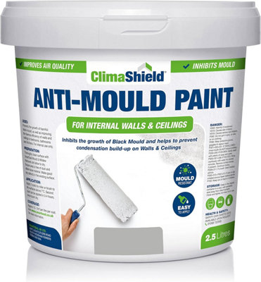 SmartSeal - Anti Mould Paint - Pale Slate (2.5L) For Bathroom, Kitchen and Bedroom Walls & Ceilings -Protection Against Mould