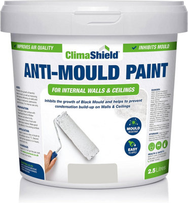 SmartSeal - Anti Mould Paint - Wessex Stone (2.5L) For Bathroom, Kitchen and Bedroom Walls & Ceilings -Protection Against Mould