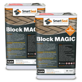 Smartseal - Block Magic - Black (2x5L) - A Re-colouring Block Paving Sealer. Superior to Concrete Paint, Transform Old Driveways