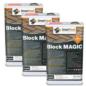 Smartseal - Block Magic - Black (3x5L) - A Re-colouring Block Paving Sealer. Superior to Concrete Paint, Transform Old Driveways
