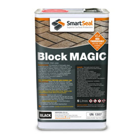 Smartseal - Block Magic - Black (5L) - A Re-colouring Block Paving Sealer. Superior to Concrete Paint, Transform Old Driveways