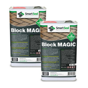 Smartseal - Block Magic-Dark Grey (2x5L) - A Re-colouring Block Paving Sealer. Superior to Concrete Paint, Transform Old Driveways
