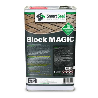 Smartseal - Block Magic - Dark Grey (5L) - A Re-colouring Block Paving Sealer. Superior to Concrete Paint, Transform Old Driveways