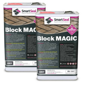 Smartseal - Block Magic - Grey (2x5L) - A Re-colouring Block Paving Sealer. Superior to Concrete Paint, Transform Old Driveways
