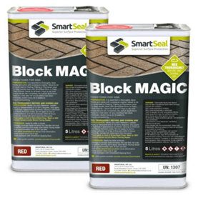 Smartseal - Block Magic - Red (2x5L) - A Re-colouring Block Paving Sealer. Superior to Concrete Paint, Transform Old Driveways