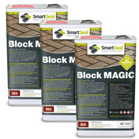 Smartseal - Block Magic - Red (3x5L) - A Re-colouring Block Paving Sealer. Superior to Concrete Paint, Transform Old Driveways