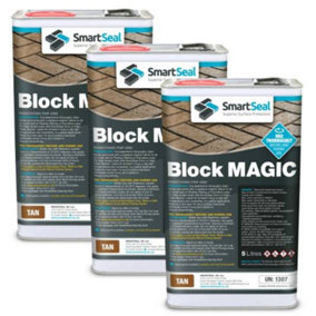 Smartseal - Block Magic - Tan (3x5L) - A Re-colouring Block Paving Sealer. Superior to Concrete Paint, Transform Old Driveways