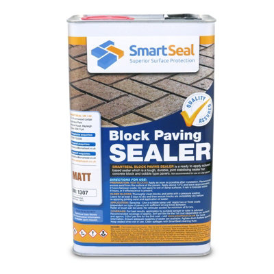 Smartseal Block Paving Sealer, Matt Finish, Strong Sand Hardener and Weed Inhibitor for Driveways and Patios, 5L