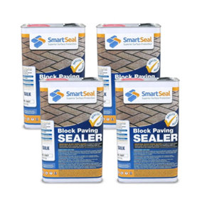 Smartseal Block Paving Sealer, Silk Wet Look Finish, Strong Sand Hardener and Weed Inhibitor for Driveways and Patios, 4 x 5L