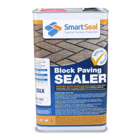 Smartseal Block Paving Sealer, Silk Wet Look Finish, Strong Sand Hardener and Weed Inhibitor for Driveways and Patios, 5L