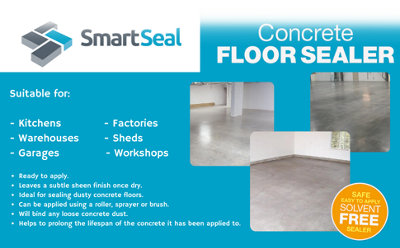 Smartseal - Concrete Floor Sealer, Concrete Dustproofer, Eliminates Dust, Effective Dust proofer,  Breathable, 1L