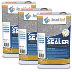 Smartseal Concrete Sealer External, Driveway Sealer and Patio Sealer, Concrete Sealer, Solvent Based Acrylic, 3 x 5L