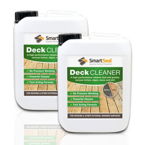 Smartseal Deck Cleaner, Fast Acting Decking Cleaner, Removes Moss, Lichen, Green Algae, Dirt and Black Spot, 2 x 5L