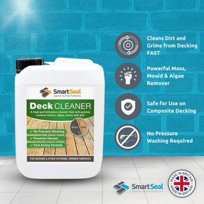 Smartseal Deck Cleaner, Fast Acting Decking Cleaner, Removes Moss, Lichen, Green Algae, Dirt and Black Spot, 25L