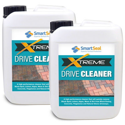 Smartseal - Driveway Cleaner Xtreme, Black Spot Drive Cleaner, Dirt and Algae Killer - Block Paving, Natural Stone Cleaner, 2 x 5L