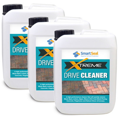 Smartseal - Driveway Cleaner Xtreme, Black Spot Drive Cleaner, Dirt and Algae Killer - Block Paving, Natural Stone Cleaner, 3 x 5L