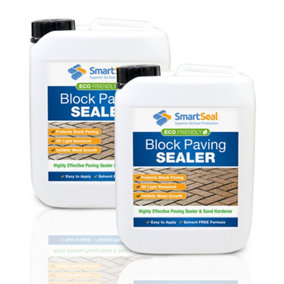 Smartseal Eco-Friendly Block Paving Sealer, Solvent-Free, Durable Sand Hardener and Weed Inhibitor, Block Paving Sealant, 2 x 5L