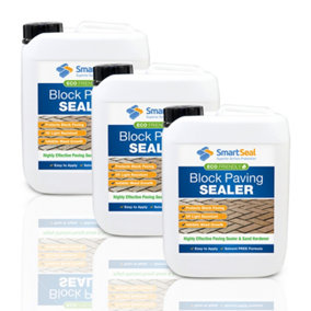 Smartseal Eco-Friendly Block Paving Sealer, Solvent-Free, Durable Sand Hardener and Weed Inhibitor, Block Paving Sealant, 3 x 5L