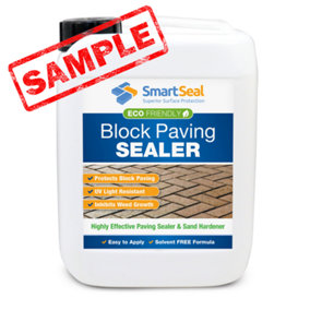 Smartseal Eco-Friendly Block Paving Sealer, Solvent-Free, Sand Hardener and Weed Inhibitor, Block Paving Sealant, 100ml Sample