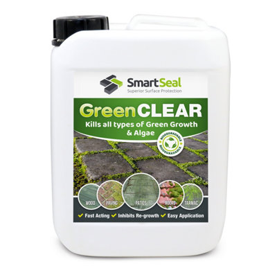 Smartseal - Formerly Moss Remover (Now Green Clear), Lichen and Algae Killer for Roofs, Driveways and Patios, 5L