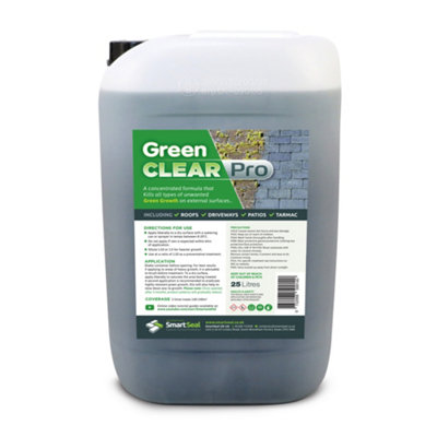 Smartseal - Formerly Moss Remover Pro (Now Green Clear Pro), Lichen and Algae Killer for Roofs, Driveways and Patios, 25L